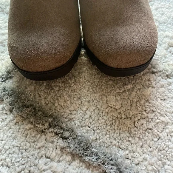 Donald J Pliner Makko bootie ankle boots lace up chunky wedge brown taupe 10 - Picture 3 of 15